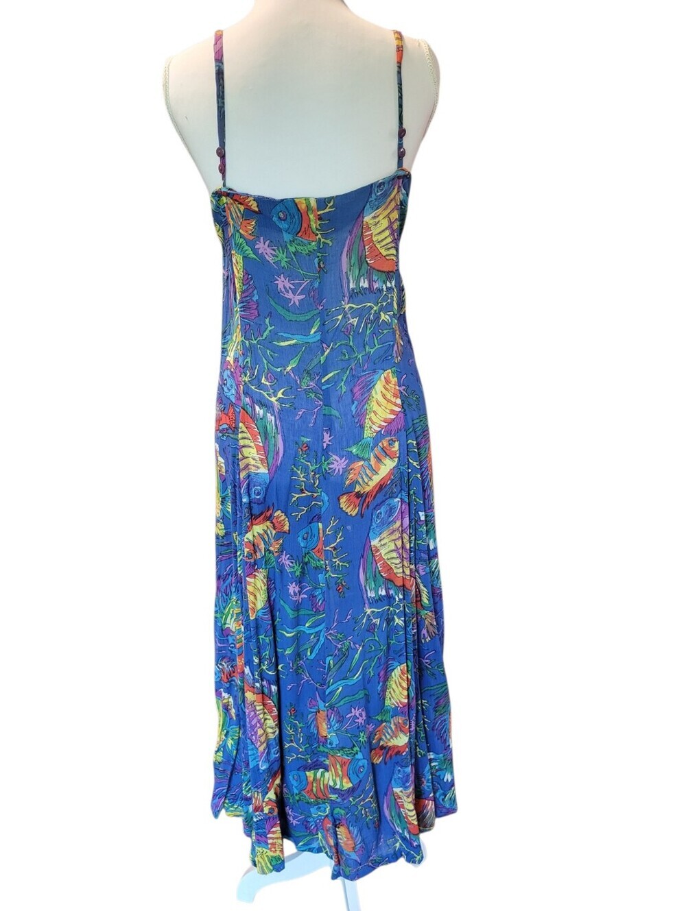 Vintage Adini NY London “Under the Sea” Cotton Gauze Flowy Maxi Dress - Picture 7 of 11
